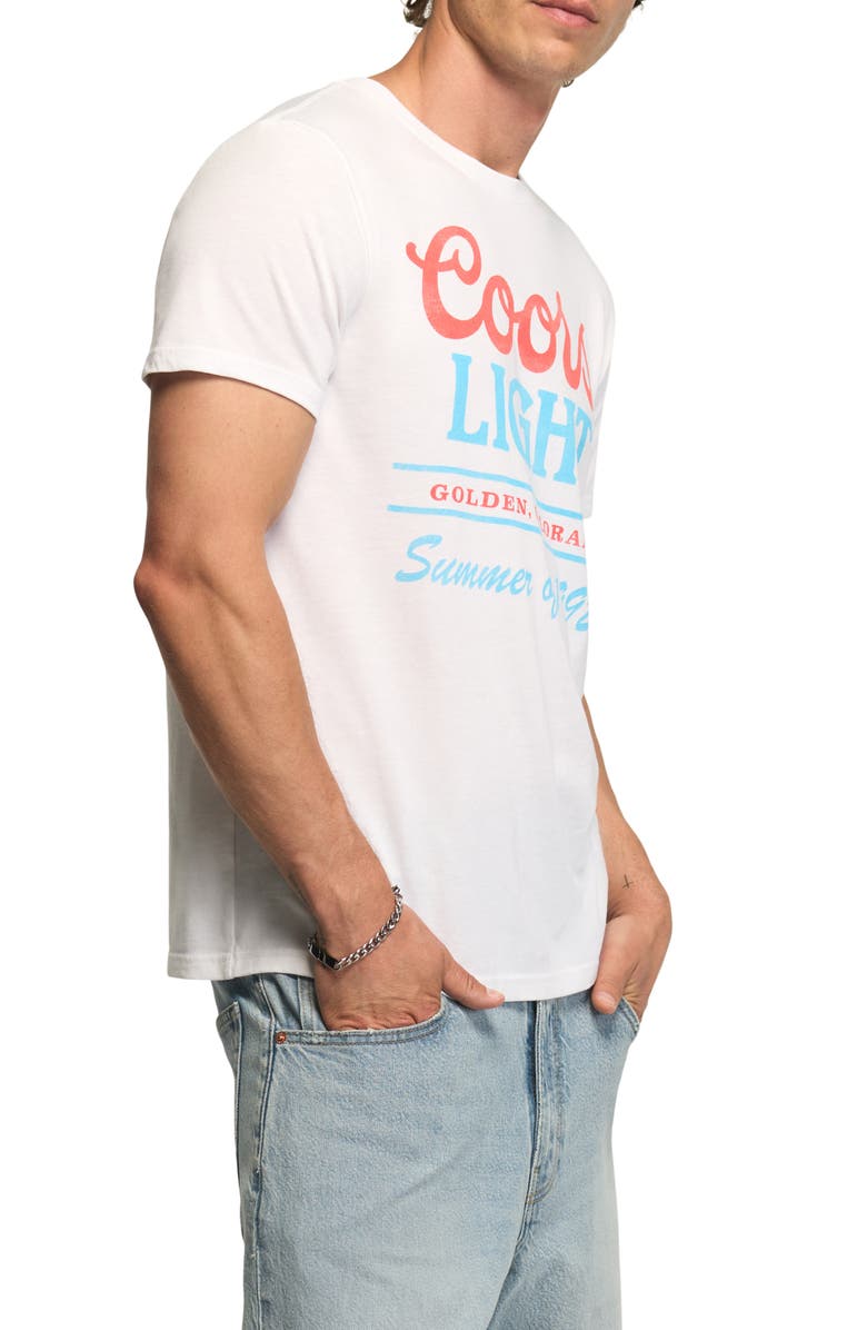 Lucky Brand Coors Light Summer Cotton Blend Graphic T-Shirt, Alternate, color, Bright White