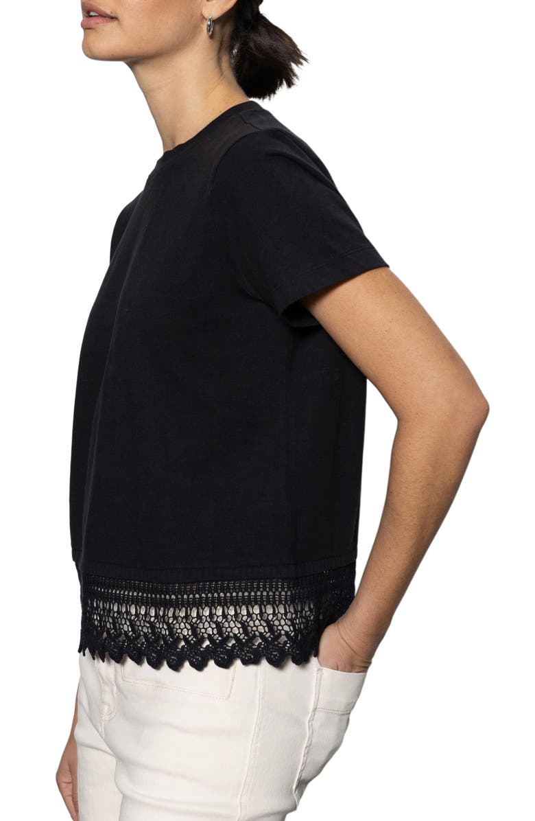 Sanctuary Lace Remix T-Shirt, Alternate, color, Black