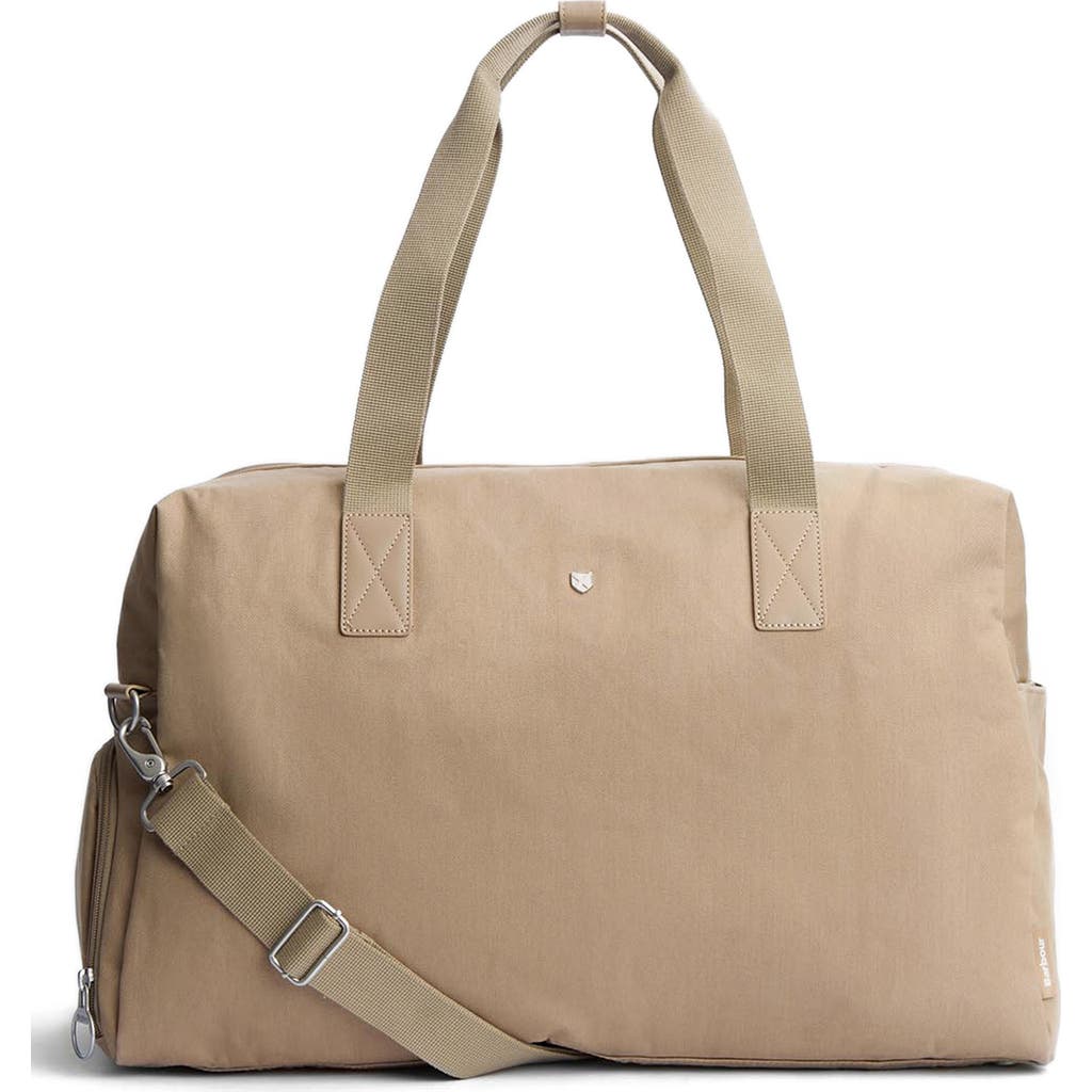 Barbour Cascade Cotton Twill Duffle Bag In Washed Stone