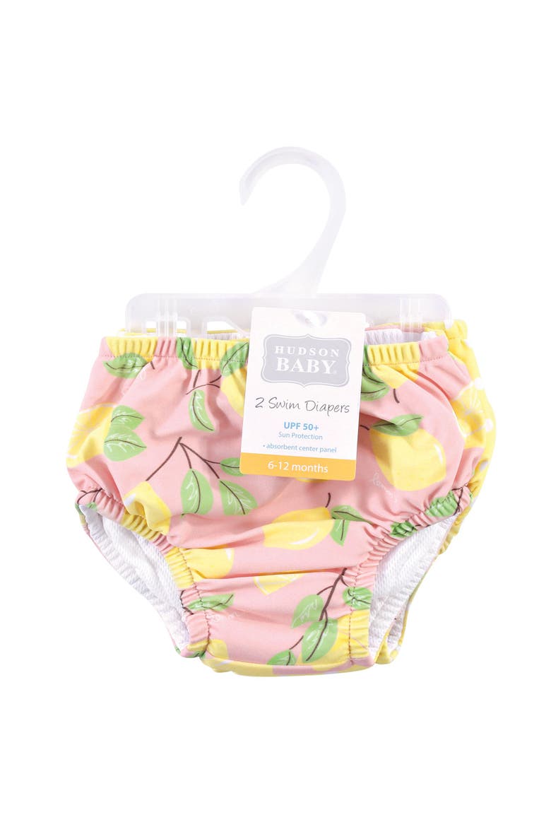 Pool-Ready Diaper Bottoms, Alternate, color, Pink Lemons