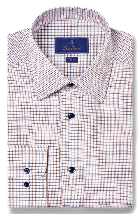 Trim Fit Micro Dobby Check Dress Shirt