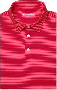 Mizzen+Main Versa Trim Fit Stripe Performance Golf Polo