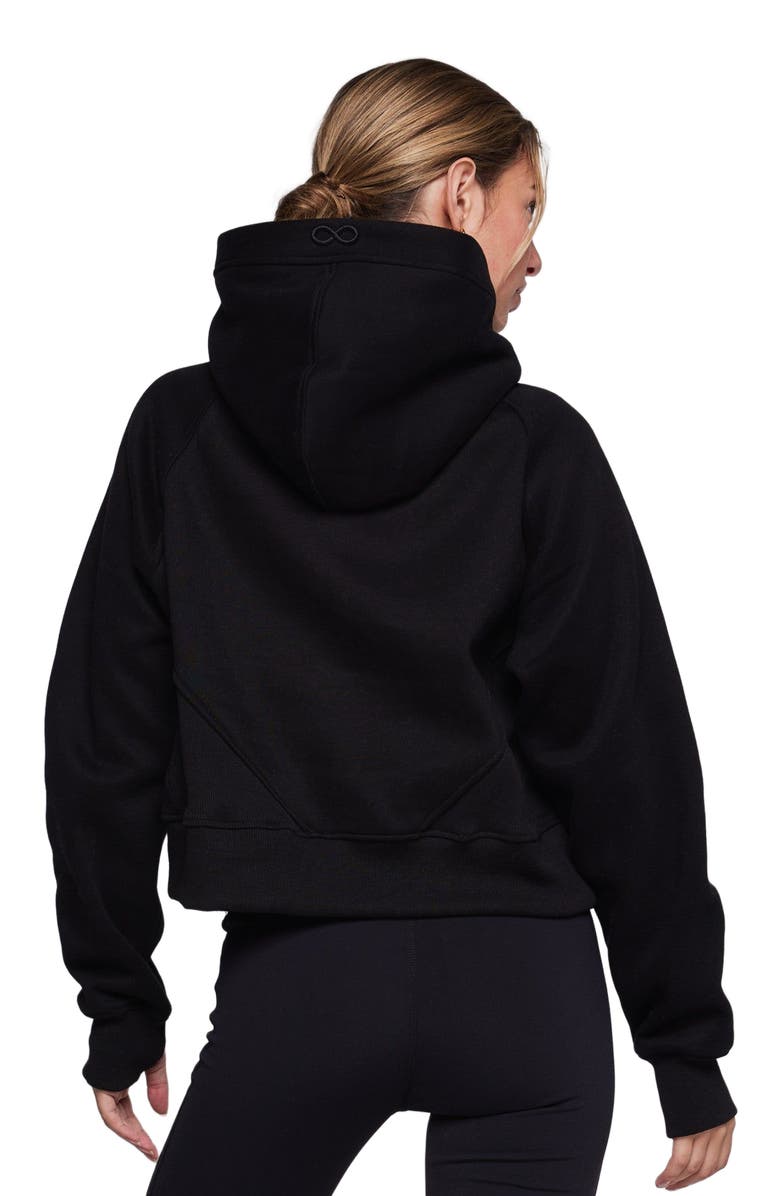 Rebody Active Effortless Fleece Half Zip Hoodie, Alternate, color, Black