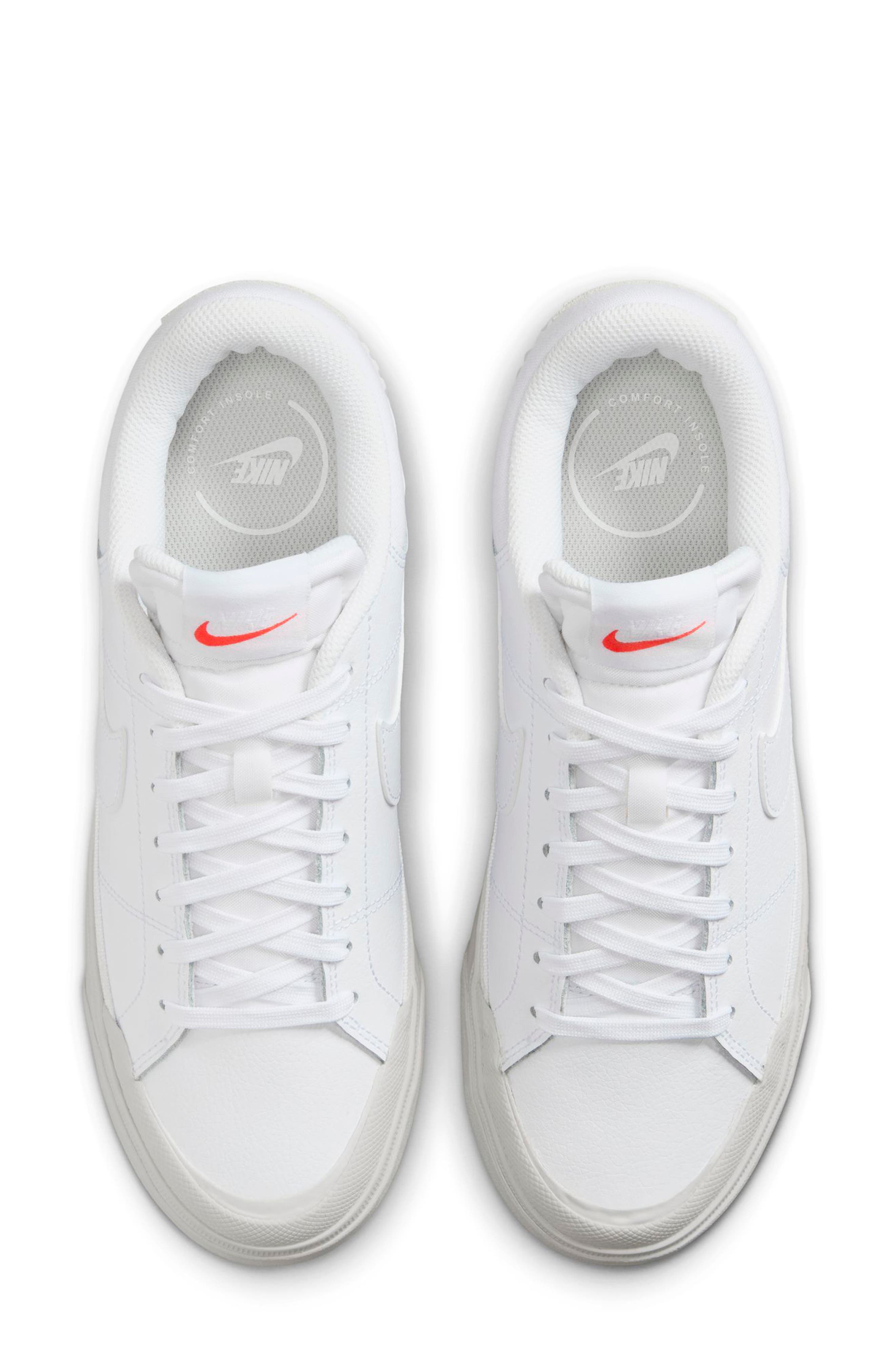 Nike Court Legacy Lift Platform Sneaker, Alternate, color, White/ Dust/ Red