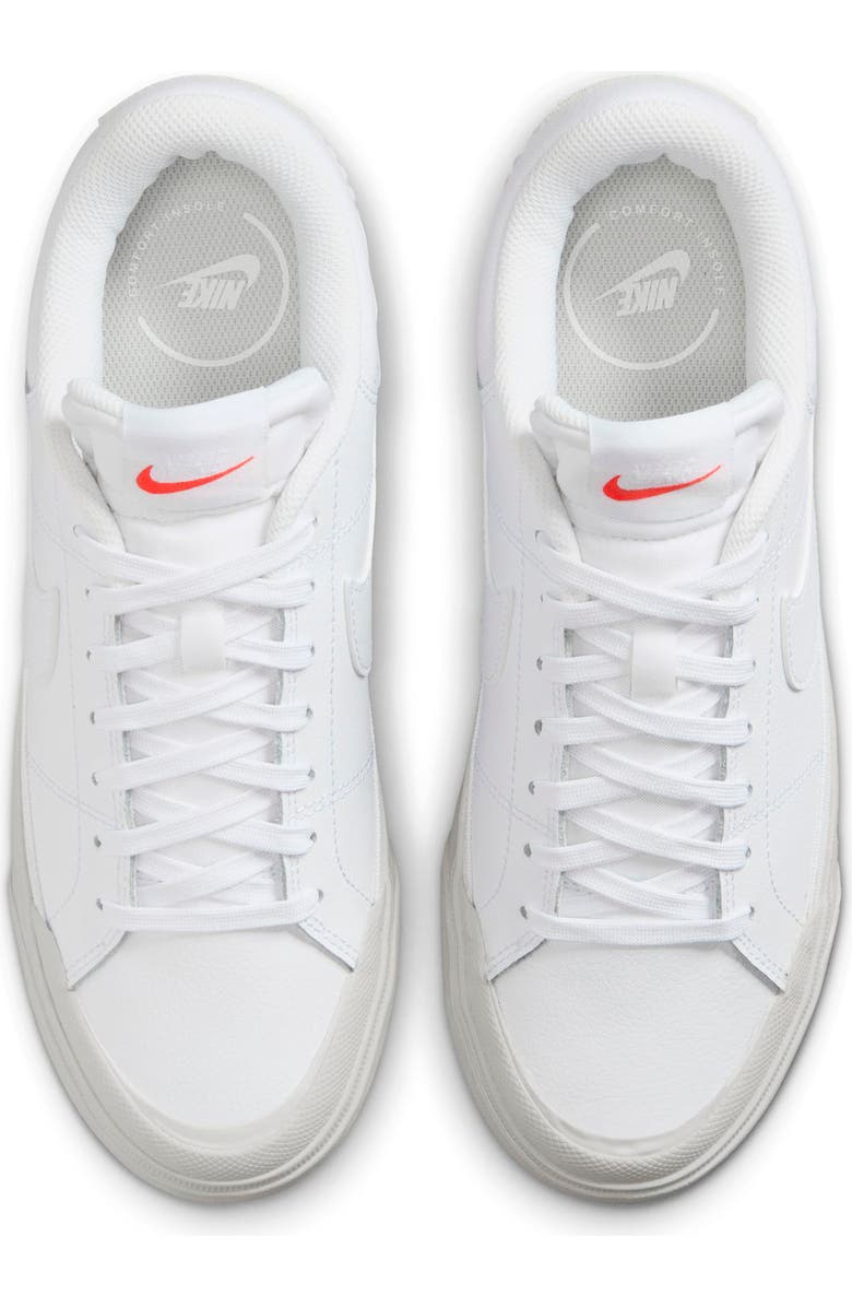 Nike Court Legacy Lift Platform Sneaker, Alternate, color, White/ Dust/ Red