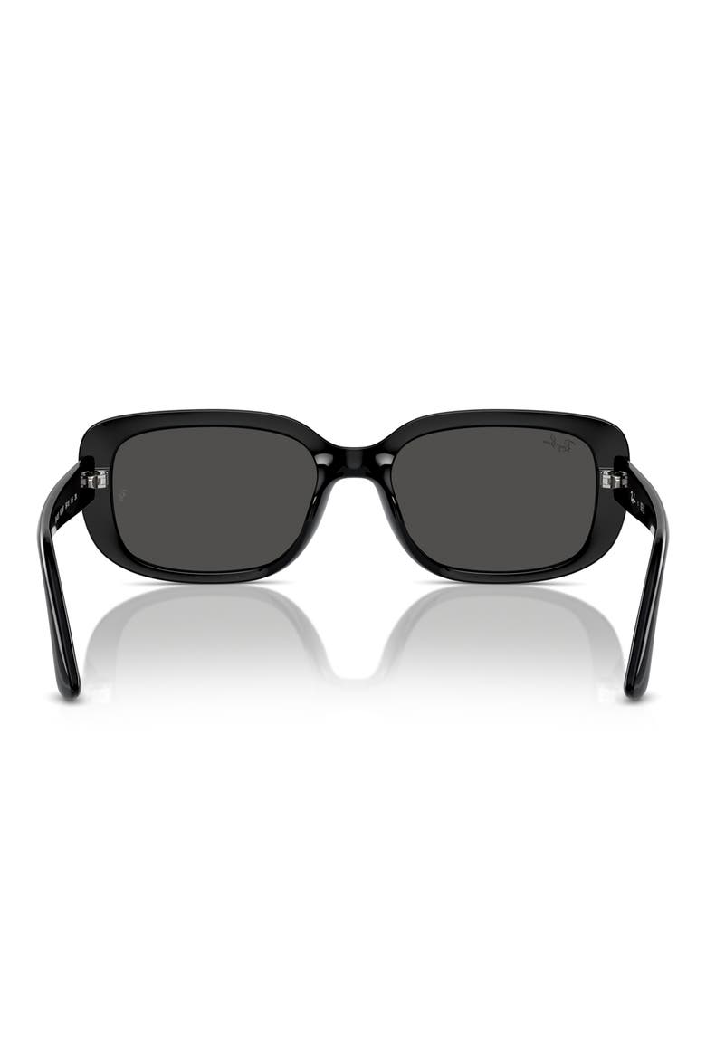 56mm Pillow Rectangular Sunglasses, Alternate, color, DARK GREY/ BLACK