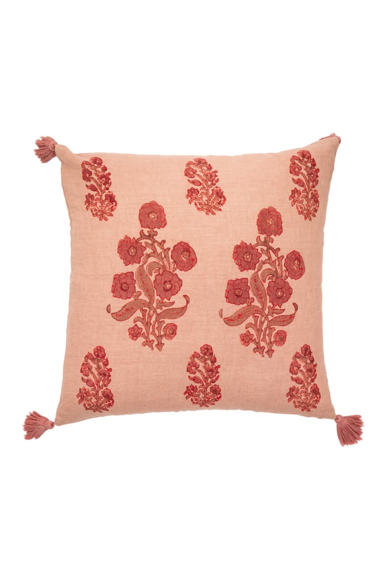 English Garden Decorative Pillow Cover, Main, color, Coral/Clay/Rose on Sand