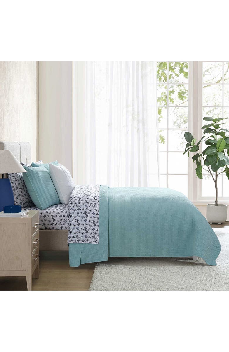 Nautica Seashore Stitch Cotton Quilt Set, Alternate, color, Light / Medium Green