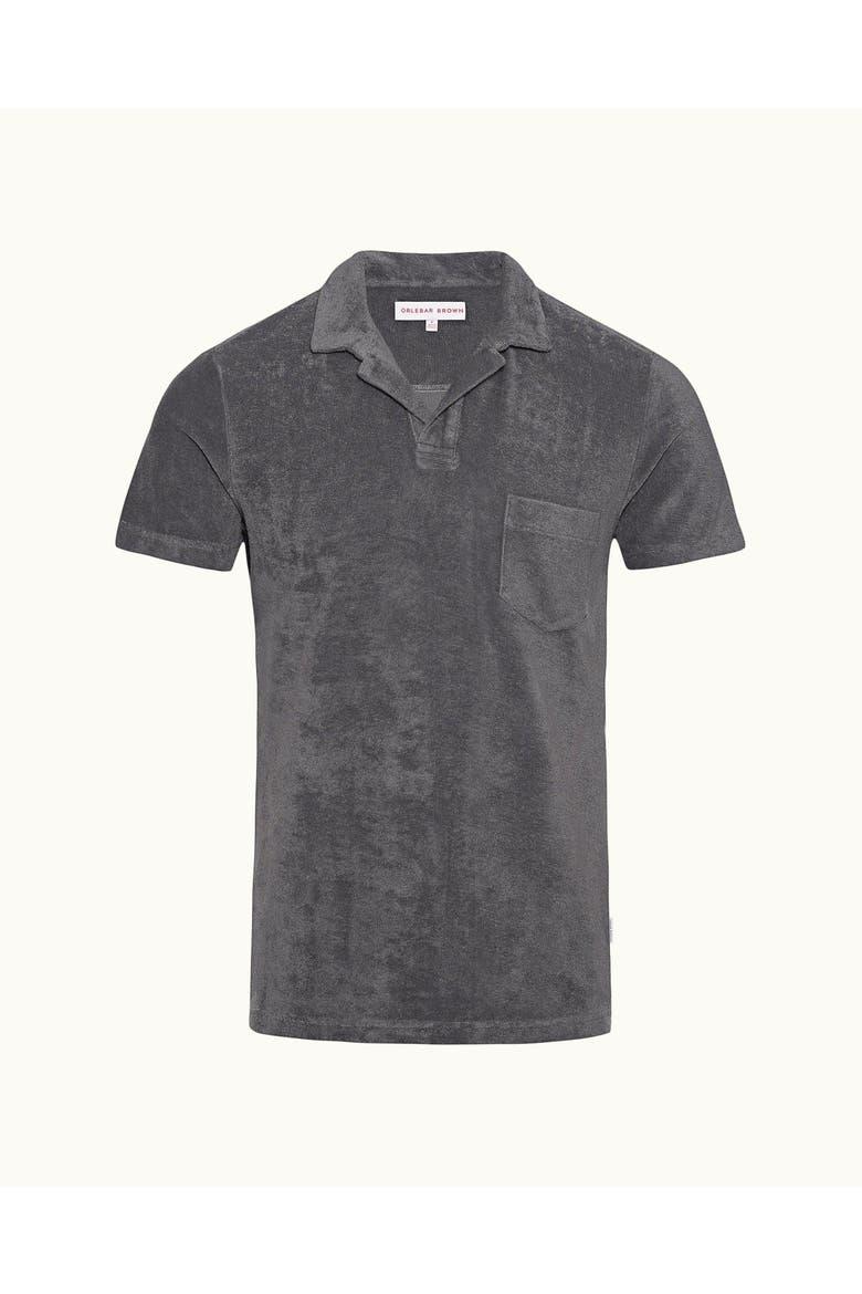 Terry Towelling Tailored Fit Towelling Polo Shirt, Alternate, color, Granite