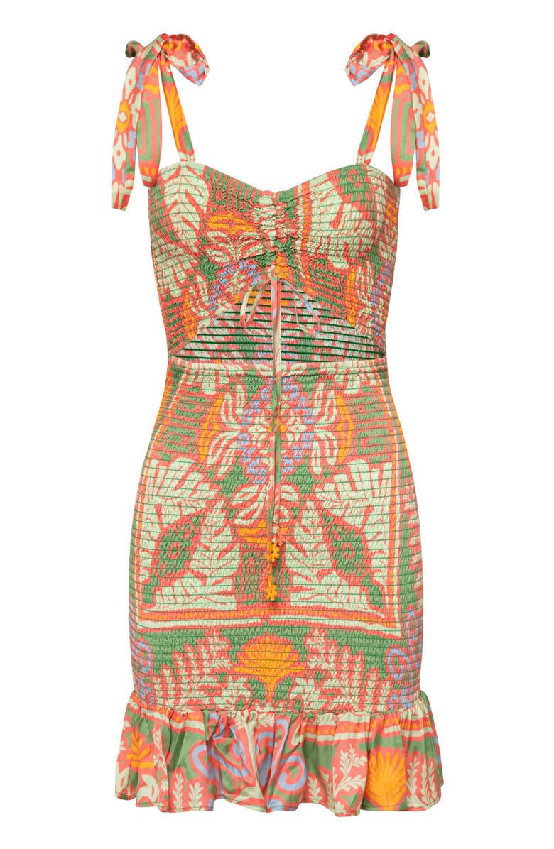 Maaji Kaleidescope Smocked Cover-Up Minidress, Alternate, color, 