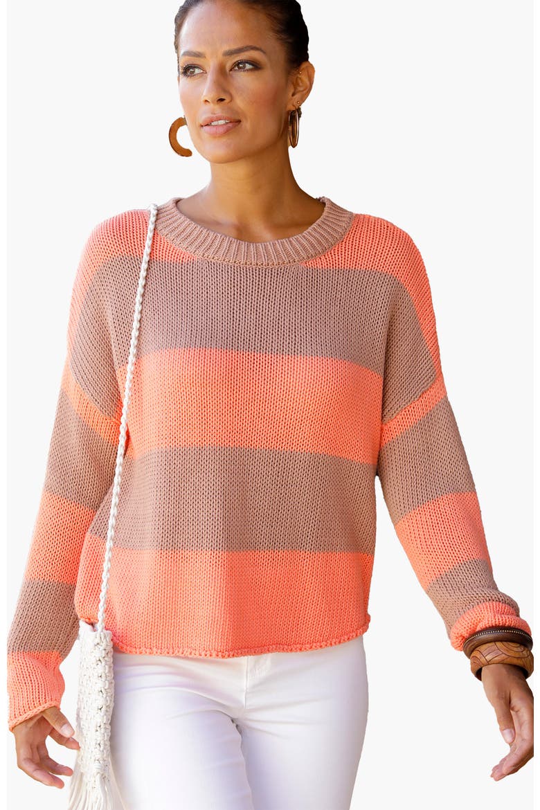 Striped Long Sleeve Sweater, Main, color, Multi Striped