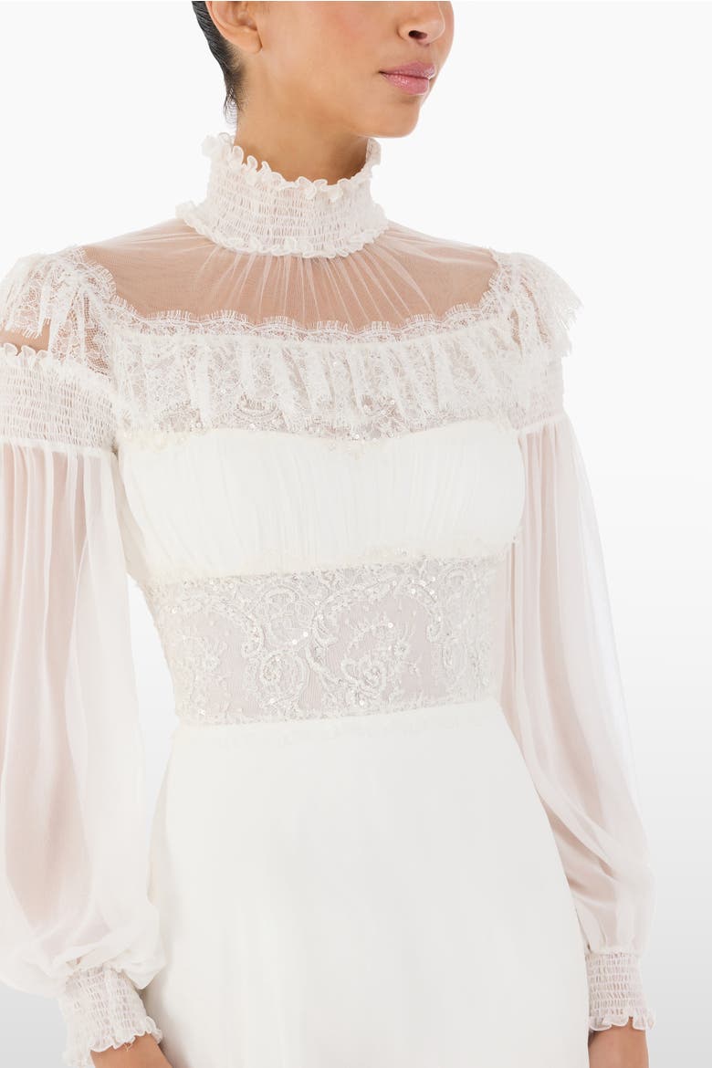 Arden Ruffled Maxi Dress, Alternate, color, Ivory