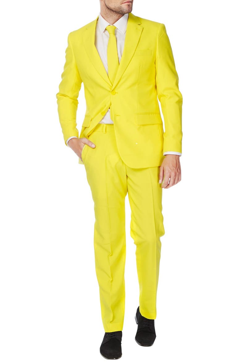 Yellow Fellow Slim Fit Two-Piece Suit & Tie Set, Alternate, color, YELLOW