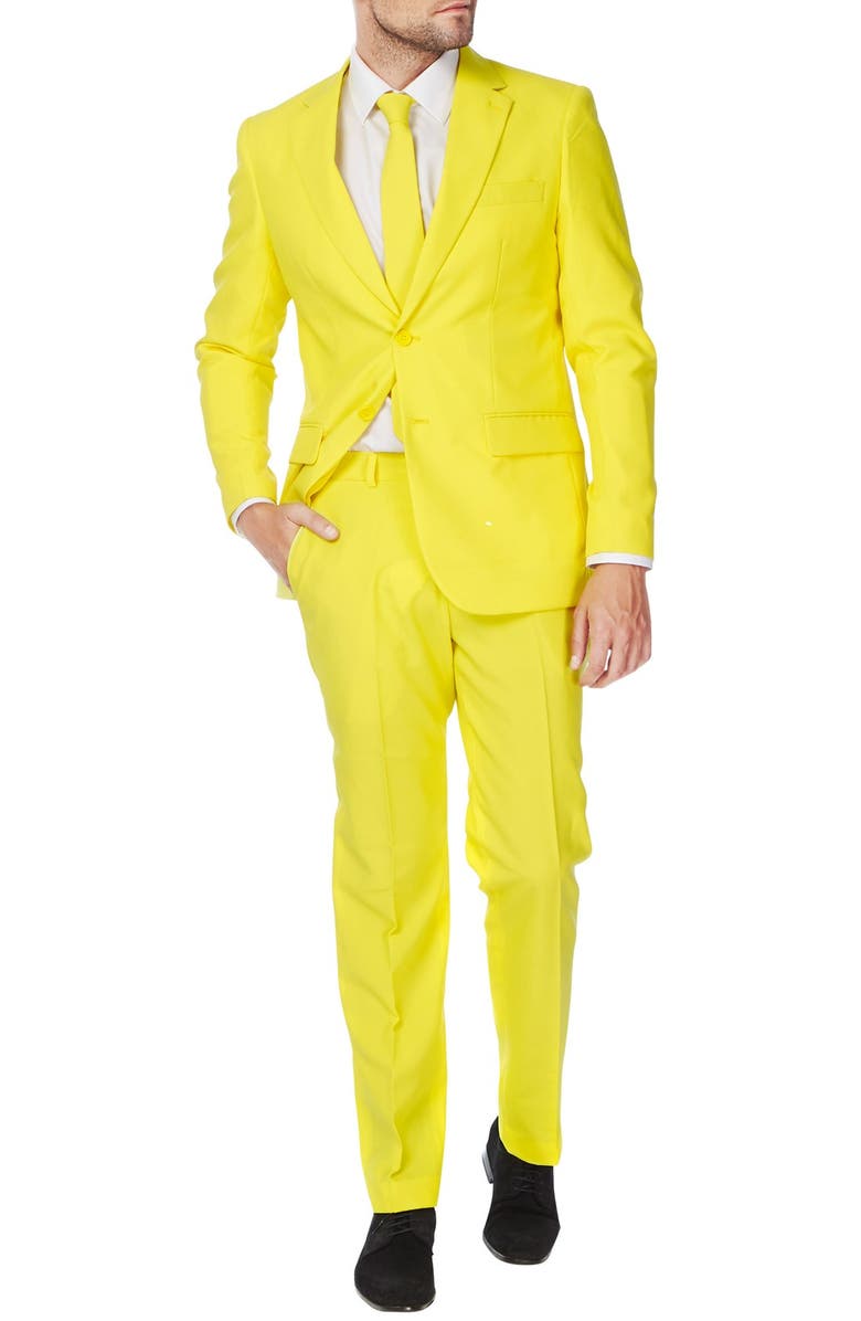 OppoSuits 'Yellow Fellow' Trim Fit Two-Piece Suit with Tie, Alternate, color, Yellow