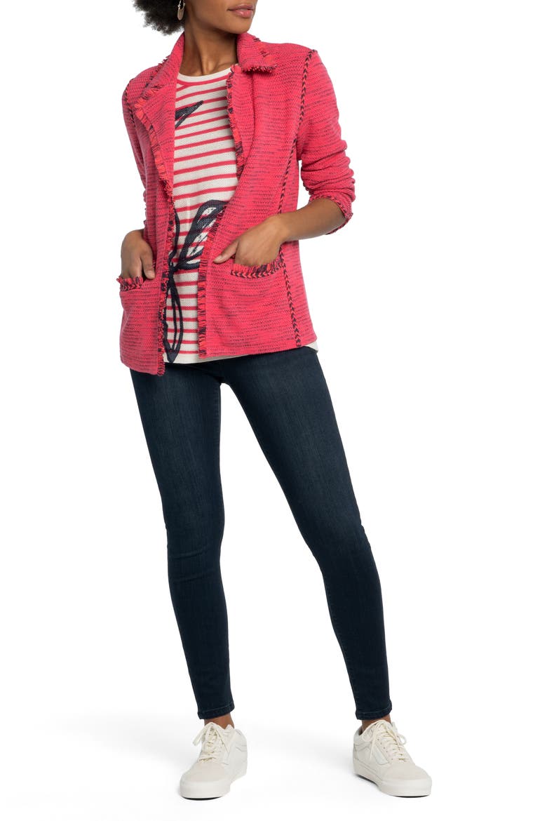 Suite Knit Linen Blend Blazer, Alternate, color, GERANIUM