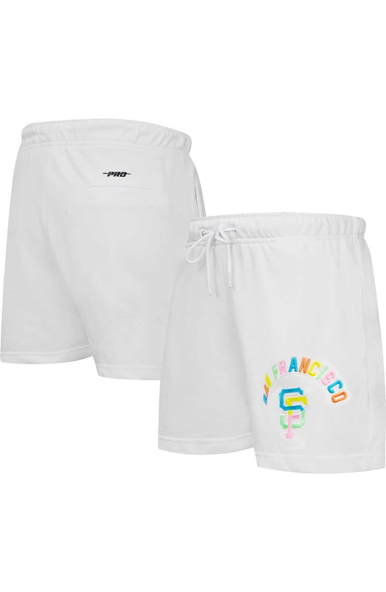 PRO STANDARD Women's Pro Standard  White San Francisco Giants Washed Neon Shorts, Main, color, White