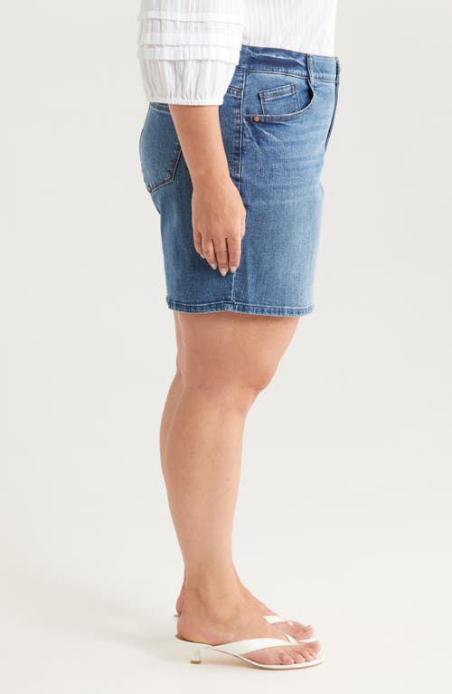 Wit & Wisdom High Waist Mid Thigh Relaxed Denim Shorts