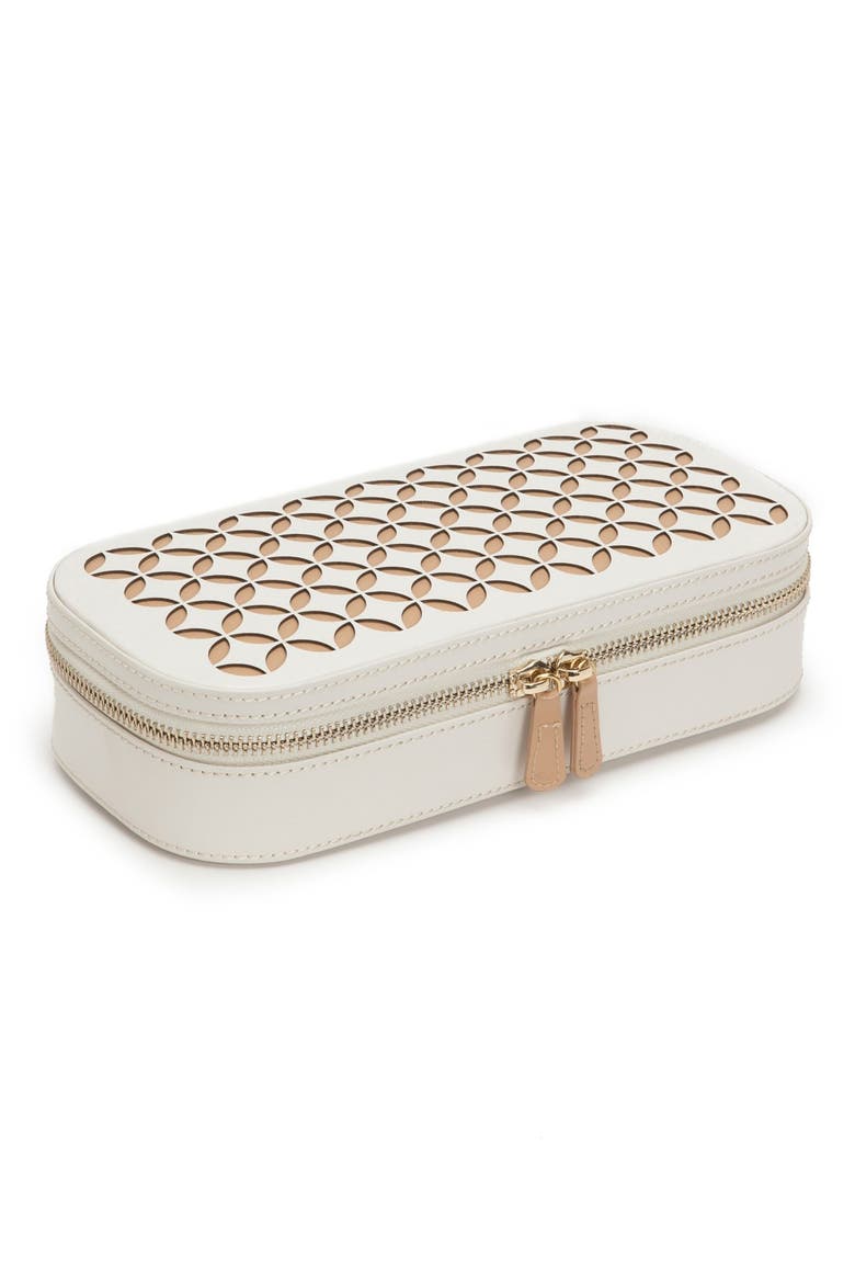 'Chloe' Zip Jewelry Case, Alternate, color, CREAM