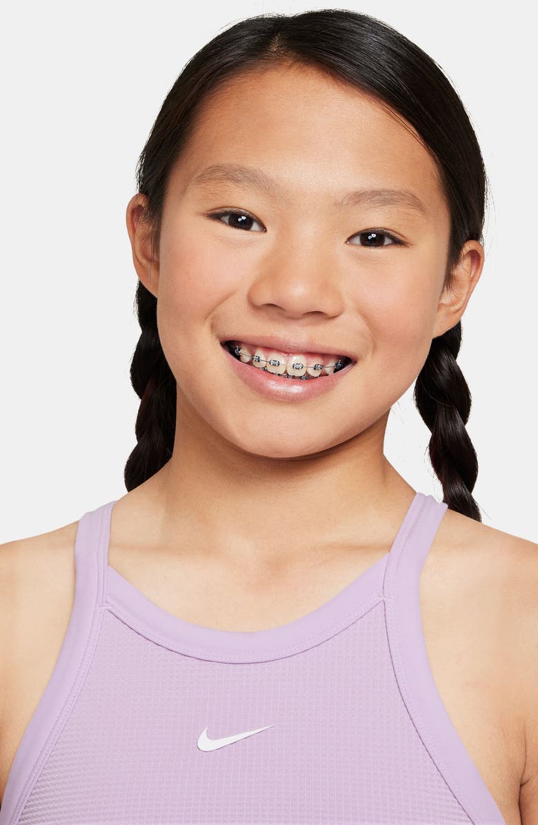 Nike Kids' Dri-FIT High Neck Racerback Tank, Alternate, color, 537 Doll/White