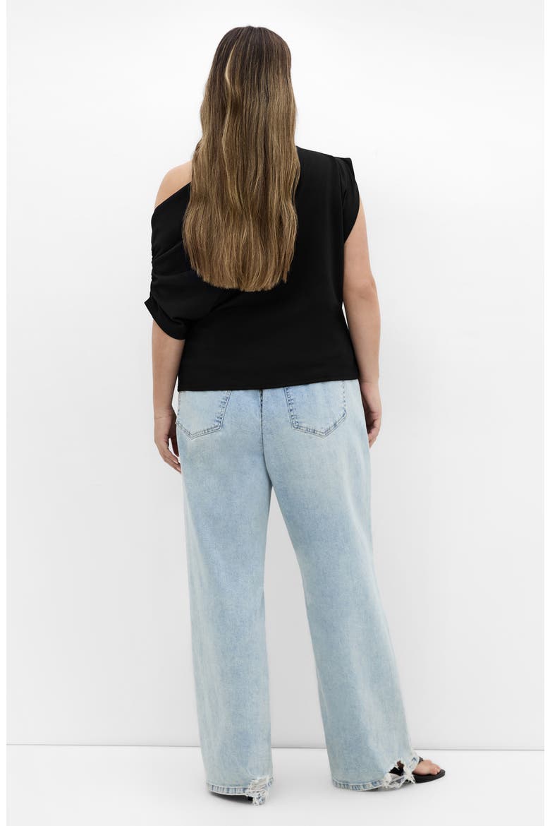 Imani Asymmetric Knit Top, Alternate, color, BLACK