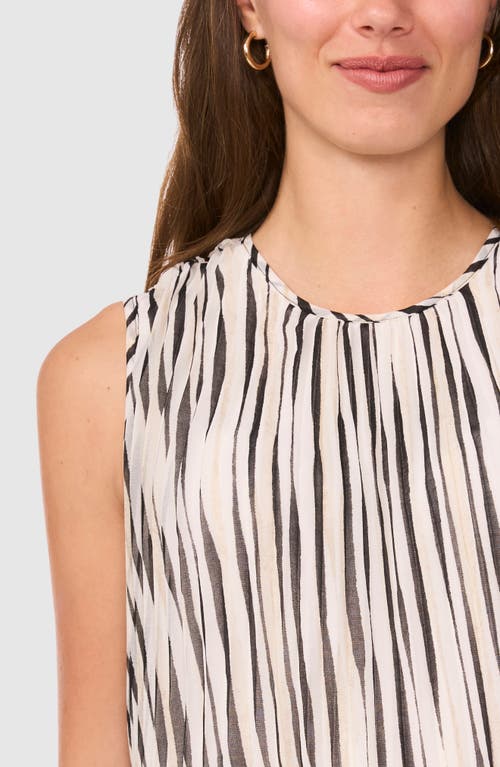 Halogenr Halogen(r) Stripe Sleeveless Pleated Shell In New Ivory