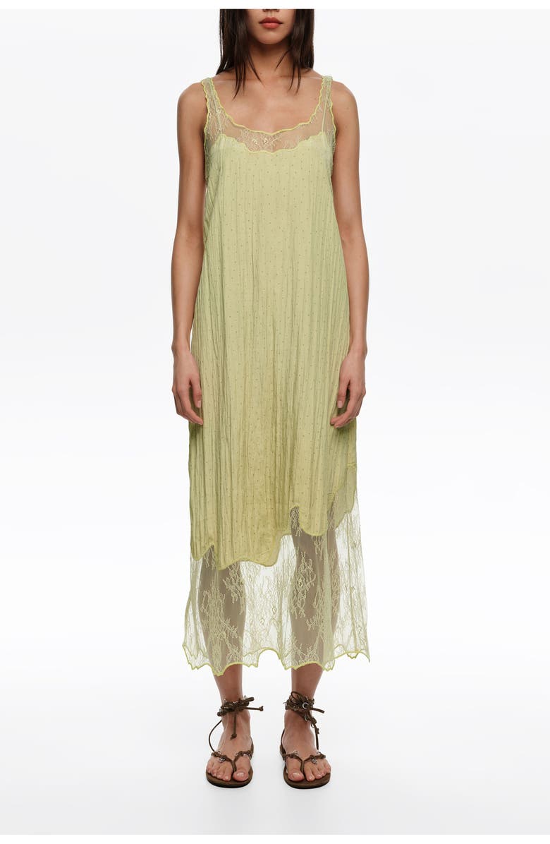 Bimba y Lola Mini Dots Lace Strap Dress, Main, color, Dots Mini Olive