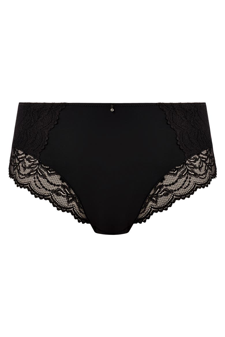 Cesile High Waist Briefs, Alternate, color, BLACK
