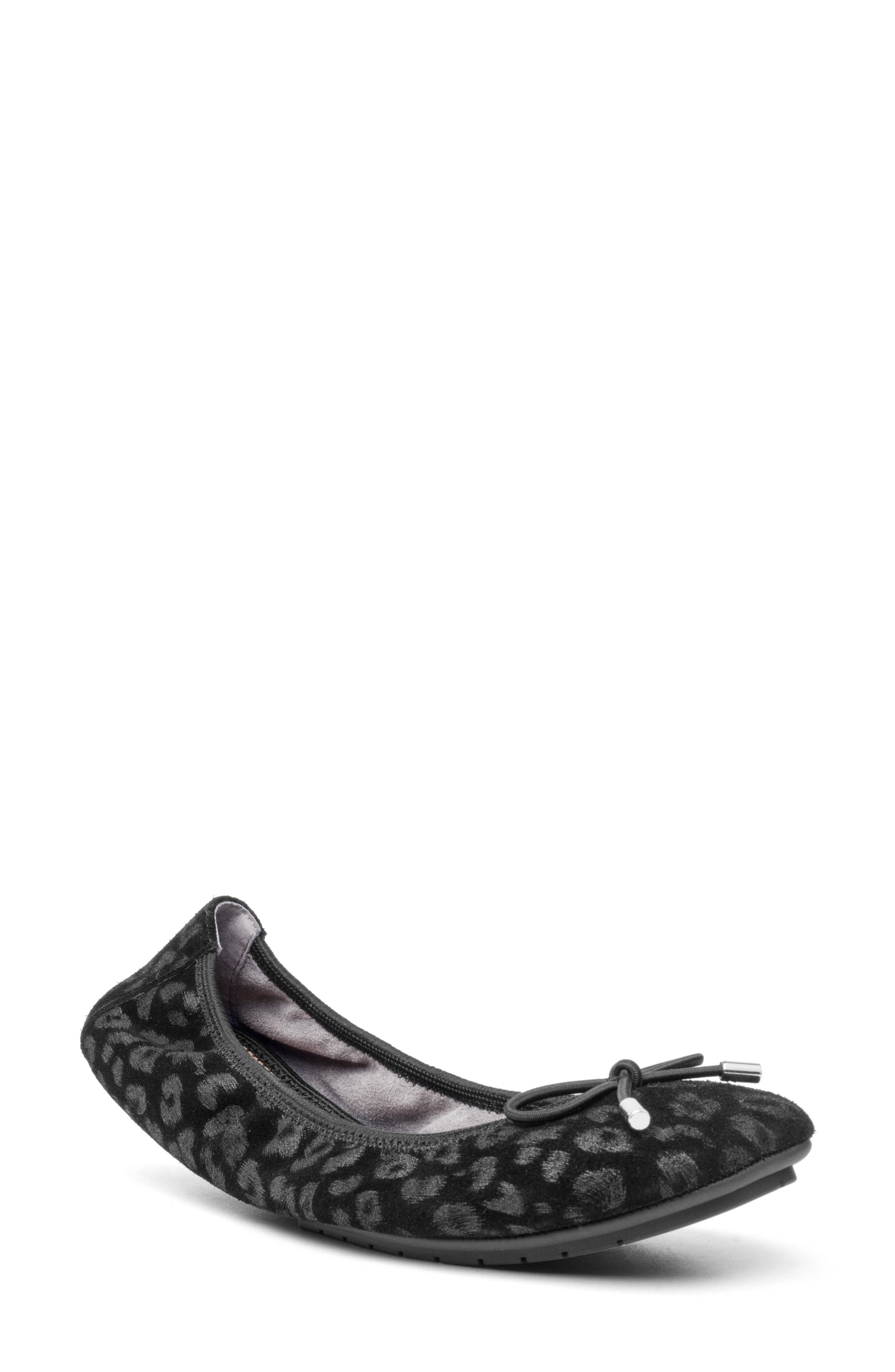 'Halle 2.0' Ballet Flat, Main, color, BLACK FOIL PRINT LEOPARD