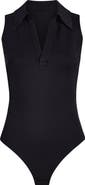 Commando Sleeveless V-Neck Polo Neoprene Bodysuit
