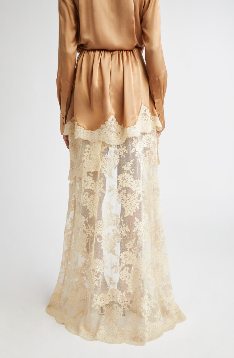 Hypnotic Draped Lace & Satin Skirt