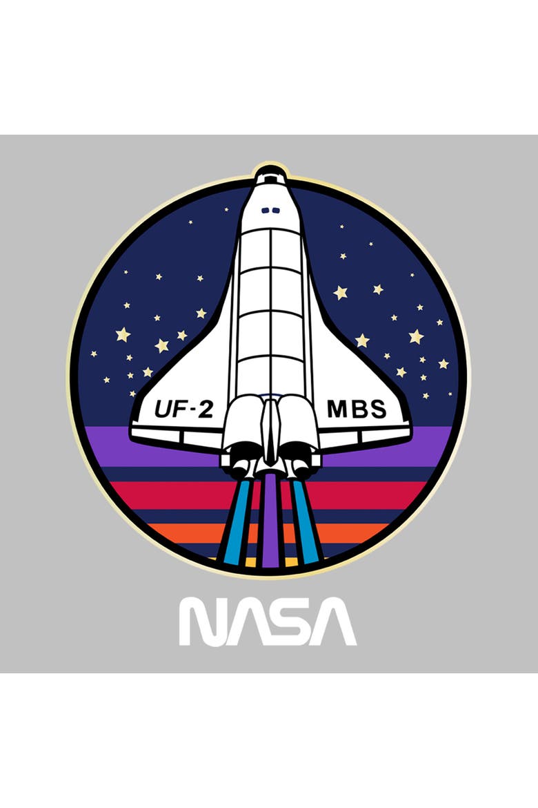 Juniors NASA Colorful Launch T Shirt, Alternate, color, Athletic Heather