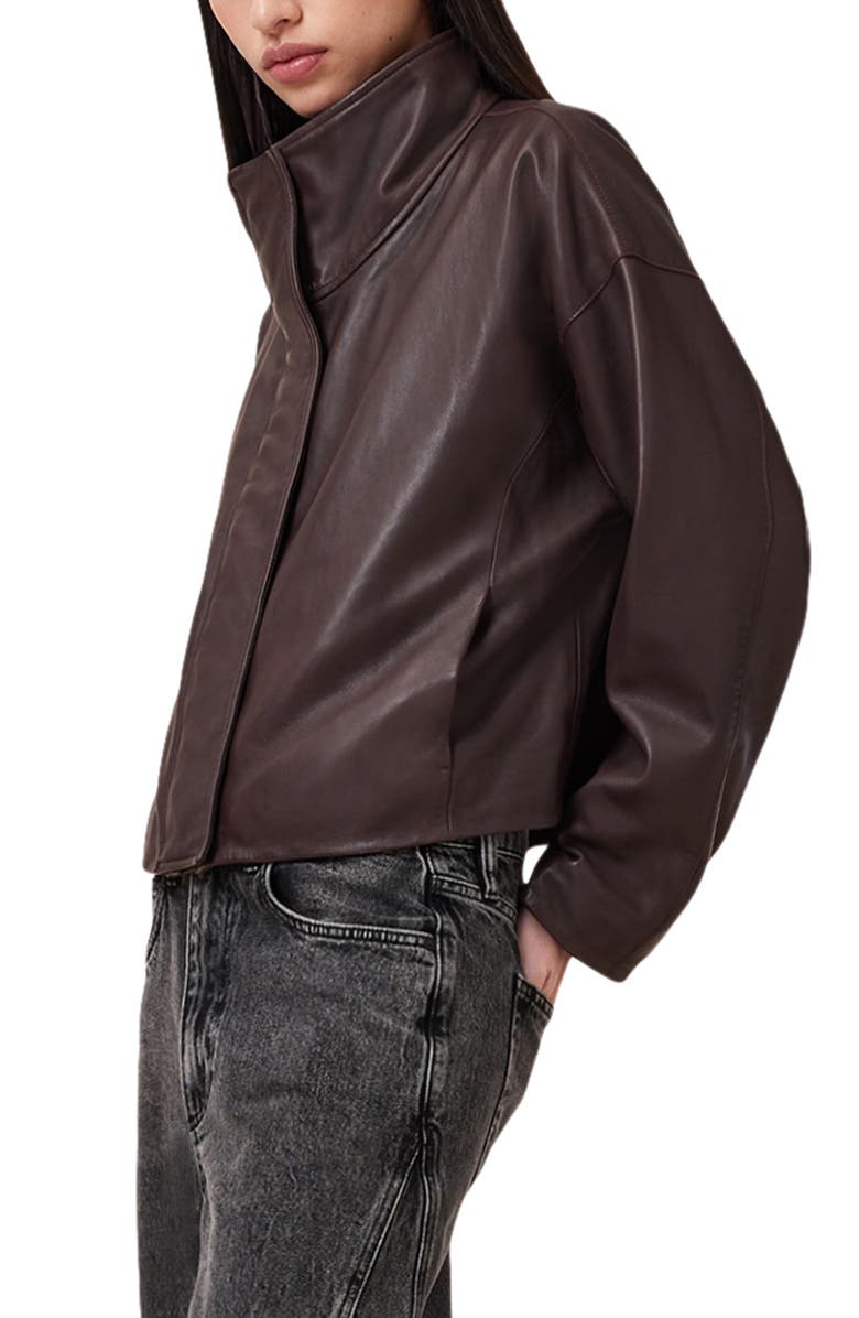 AllSaints Ryder Leather Jacket, Alternate, color, Oxblood Red