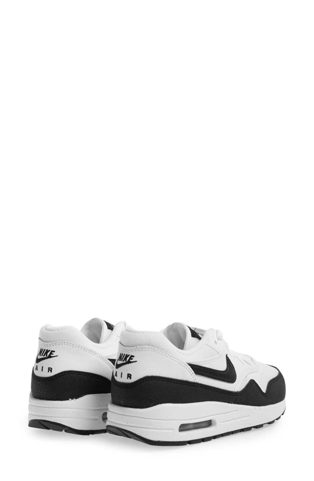 'Air Max 1 Essential' Sneaker, Alternate, color, WHITE/ SILVER/ BLACK