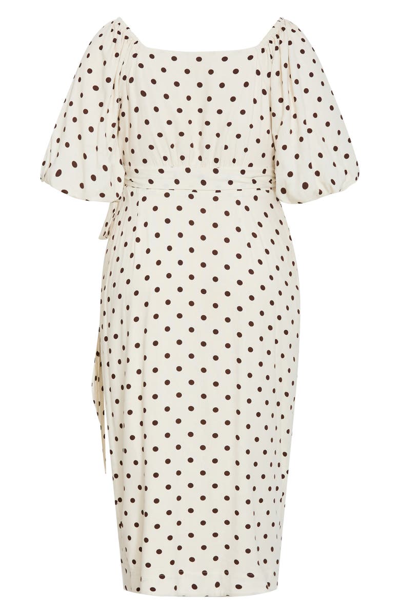 City Chic Claudine Print Wrap Midi Dress, Alternate, color, Sweet Spot