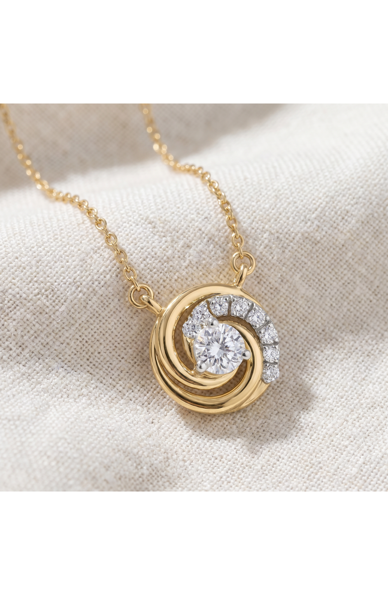Bliss Diamond 1/4Ct TW Round Diamond Circle Halo Pendant Gold Lab Grown Necklace, Main, color, 10K Yellow Gold