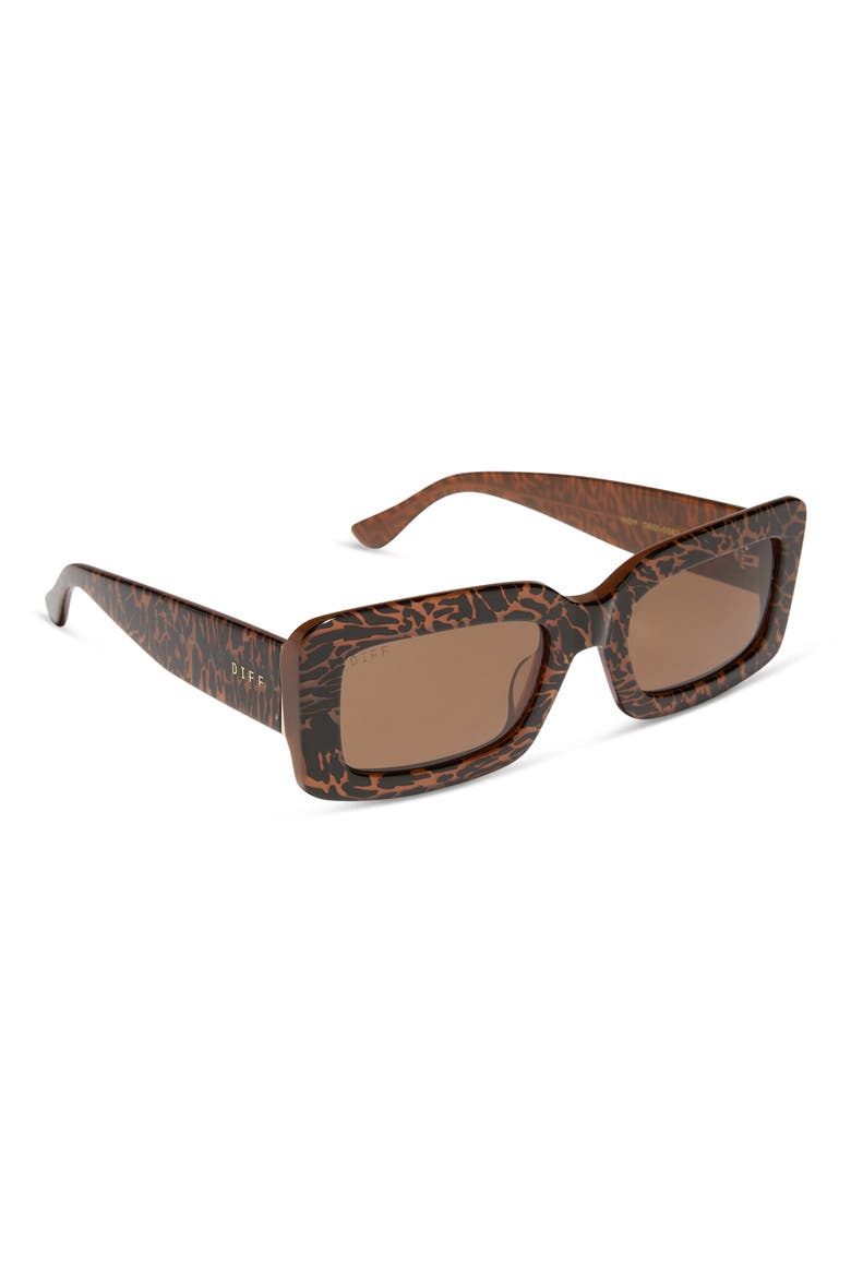 Indy 51mm Gradient Rectangular Sunglasses, Alternate, color, ANIMAL / BROWN