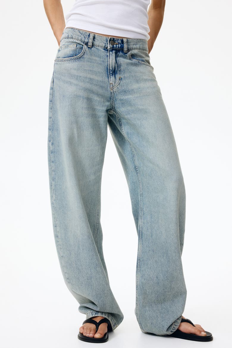 Barrel Regular Waist Jeans, Alternate, color, Light denim blue