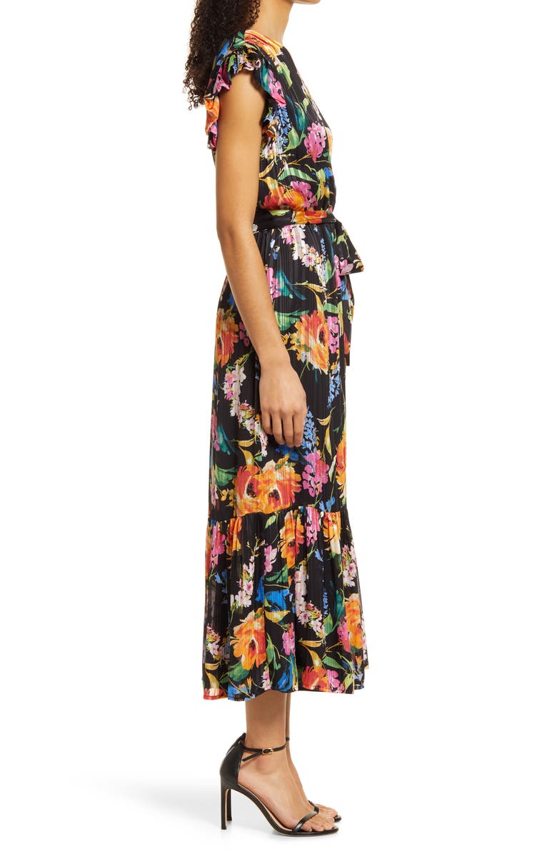 Sam Edelman Sam Edlelman Floral Faux Wrap Midi Dress, Alternate, color, 