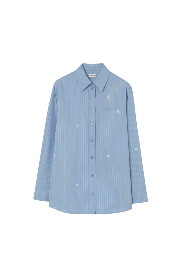 Oversized Knight Fil Coupé Striped Cotton Shirt, Alternate, color, Cornflower blue