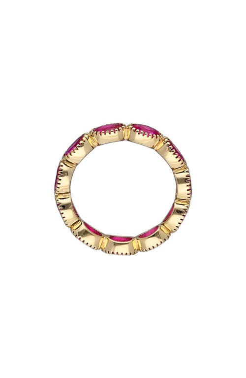 Ys Gems Lab-grown Ruby Eternity Ring In Pink