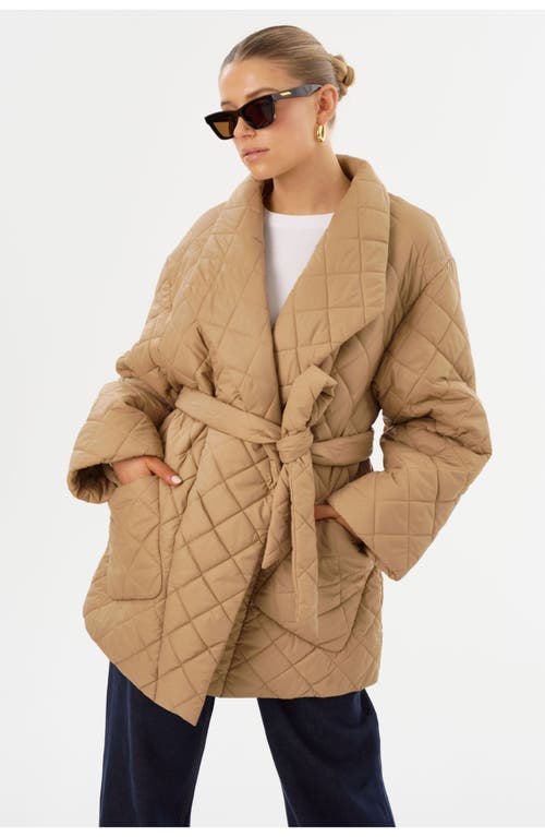Lamarque Verica Nylon Quilted Jacket In Neutral