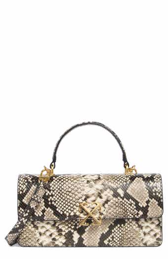 Off-White Jitney Snake Embossed Leather East/West Top Handle Bag