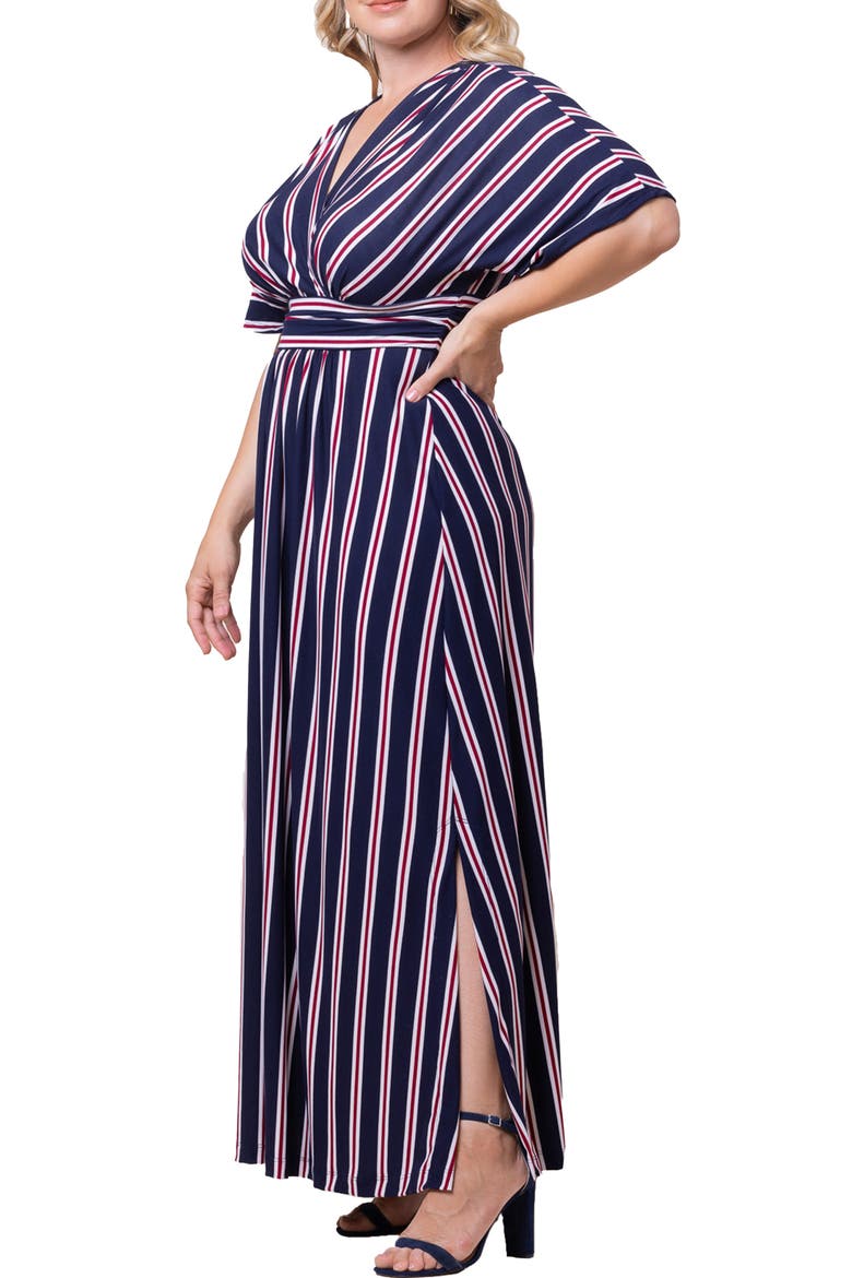 Vienna Maxi Dress, Alternate, color, NAUTICAL NAVY STRIPES