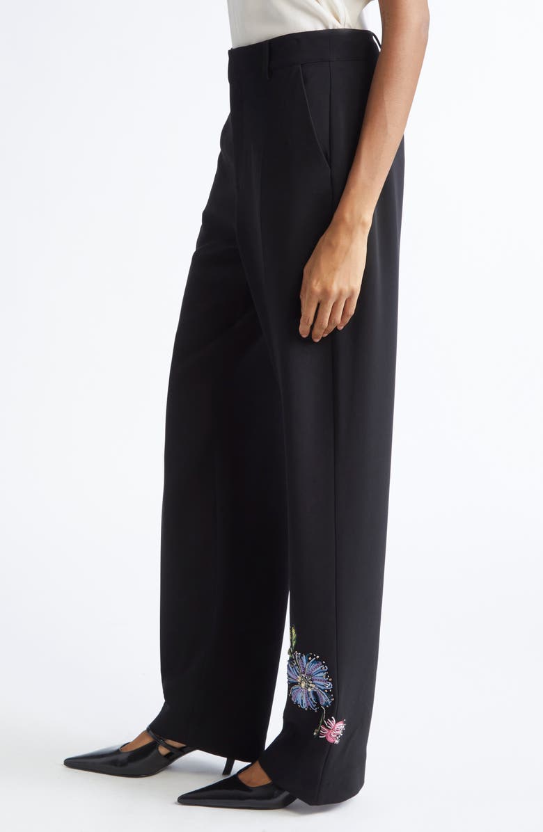 Cinq à Sept Floral Harlan Pants, Alternate, color, Black/ Multi