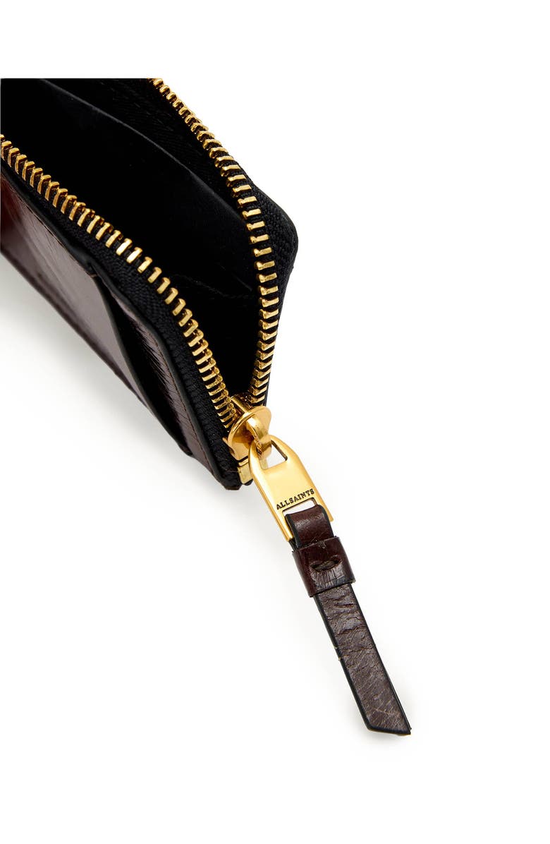 AllSaints Remy Leather Wallet, Alternate, color, Cognac Brown