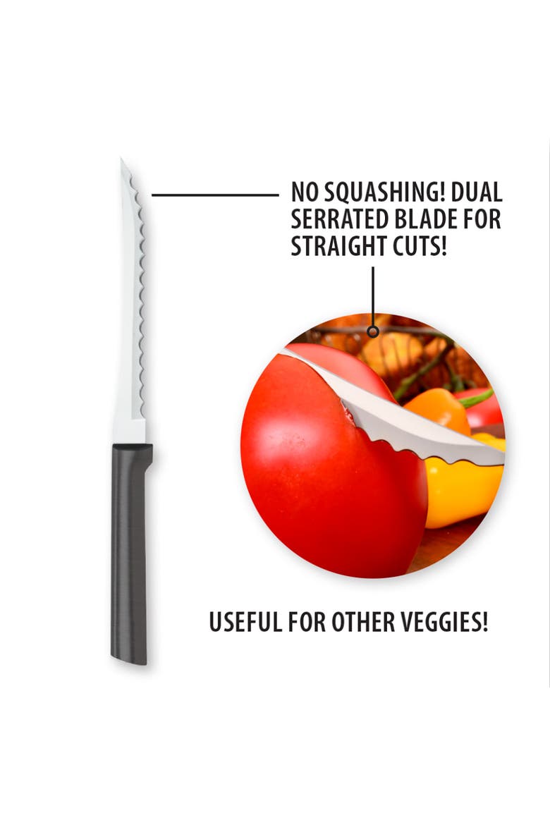 Cutlery 5-Inch Tomato Slicer Stainless Steel Serrated Blade, Alternate, color, Black