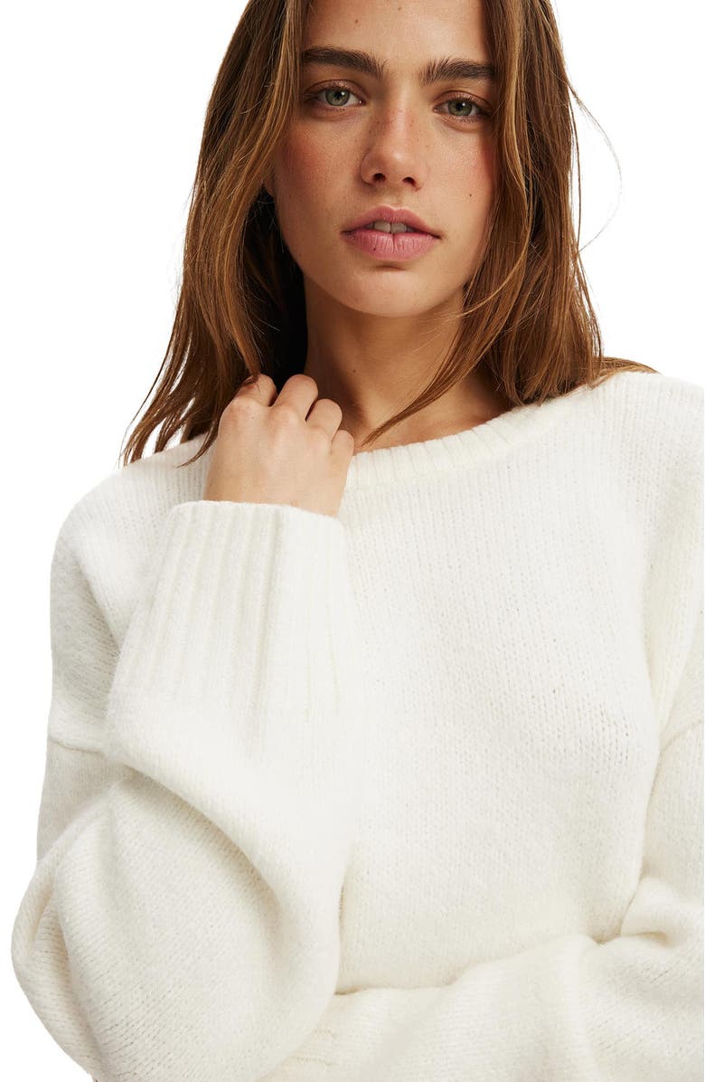 Cotton On Women's Cotton Crew Neck Sweater, Alternate, color, Total Eclipse