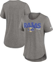 Nike Women's Nike Heather Charcoal Los Angeles Rams Local Fashion Tri-Blend T-Shirt