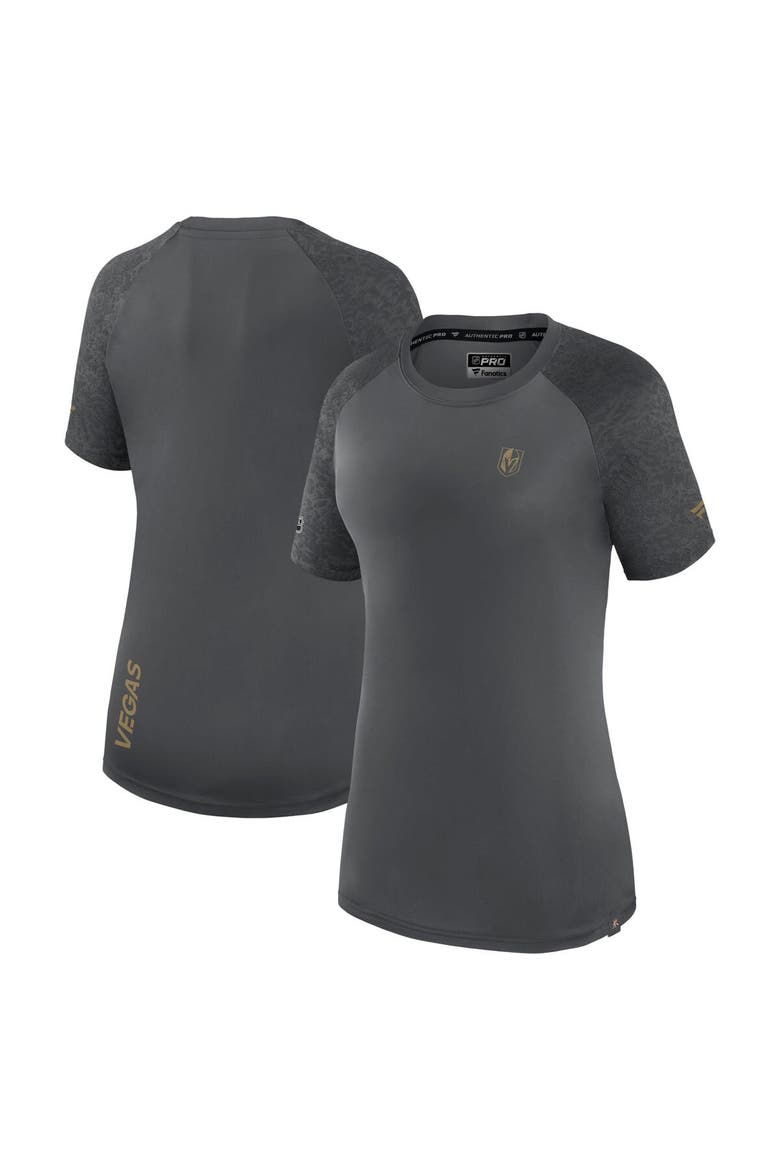 Women's Fanatics Branded  Gray Vegas Golden Knights Authentic Pro Tech T-Shirt, Main, color, Charcoal