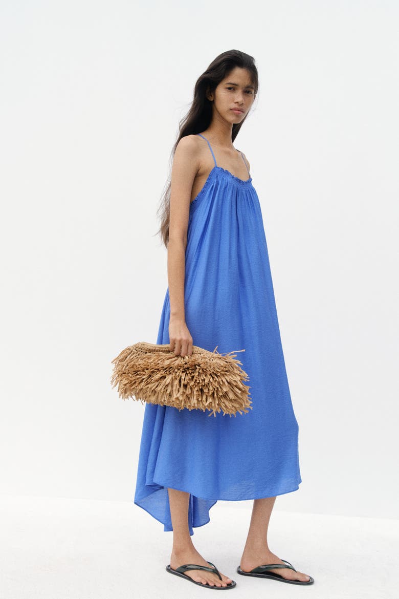 A-line Low-back Dress, Main, color, Blue